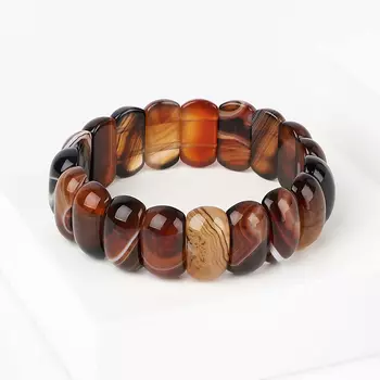 Браслет агат коричневый 18 см