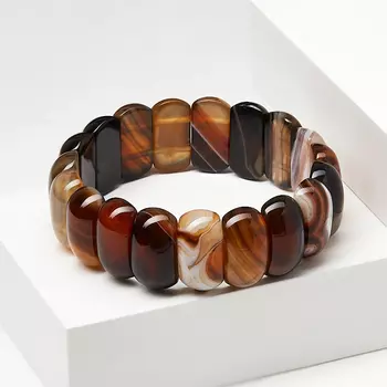 Браслет агат коричневый 18 см