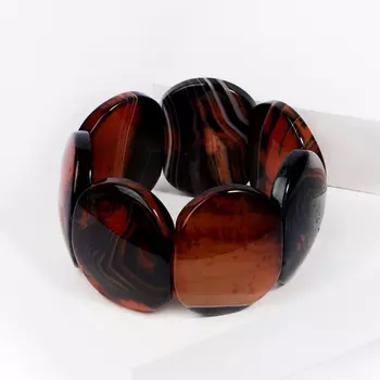 Браслет агат коричневый 20 см