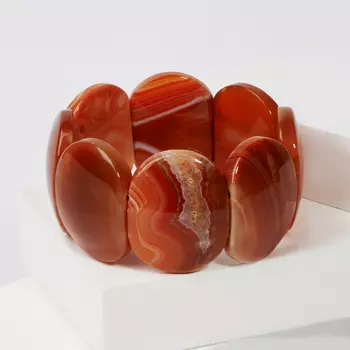 Браслет агат красный 20 см