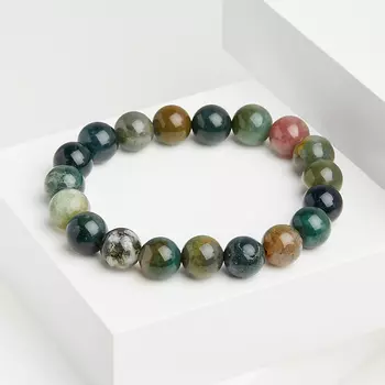 Браслет агат моховой 10 мм 17 см