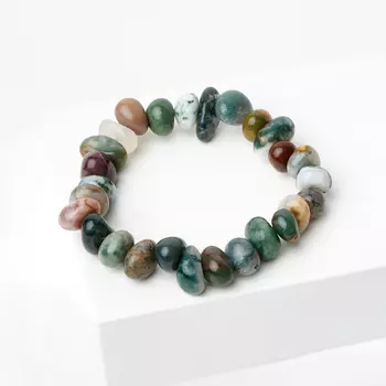 Браслет агат моховой 17 см