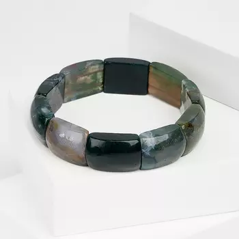 Браслет агат моховой 18 см