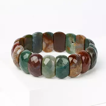 Браслет агат моховой огранка 18 см