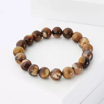 Браслет агат пейзажный 10 мм 17 см