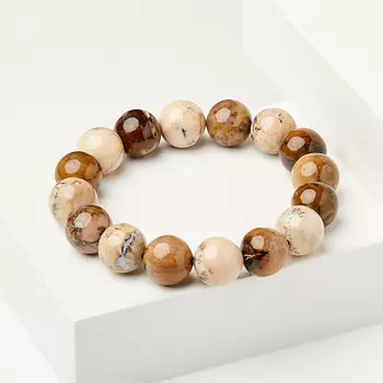 Браслет агат пейзажный 12 мм 17 см