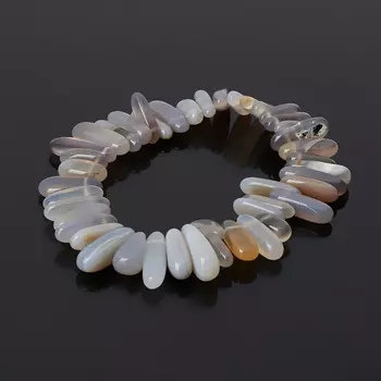 Браслет агат серый 17 cм