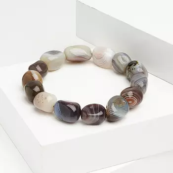 Браслет агат серый 17 см