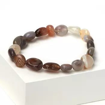 Браслет агат серый 17 см