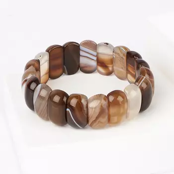 Браслет агат серый 18 см