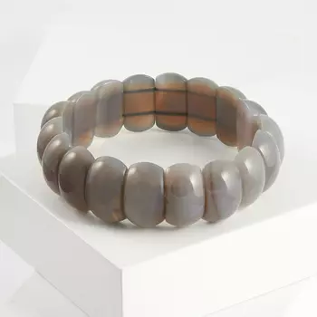 Браслет агат серый 18 см