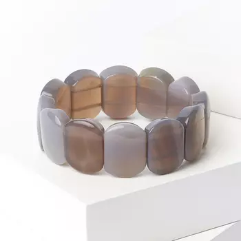 Браслет агат серый 18 см