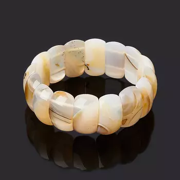 Браслет агат серый 18 см