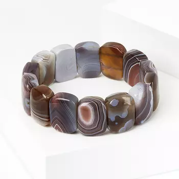 Браслет агат серый 19 см