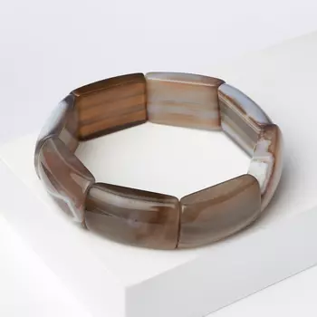 Браслет агат серый 19 см