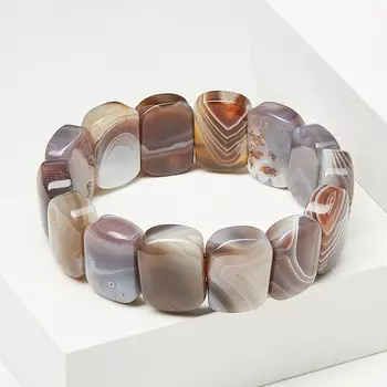 Браслет агат серый 20 cм