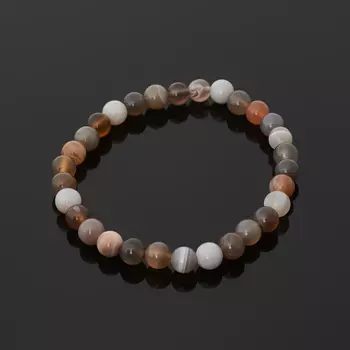 Браслет агат серый 6 мм 16 см