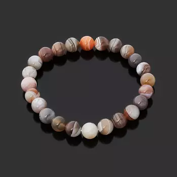 Браслет агат серый 8 мм 18 см