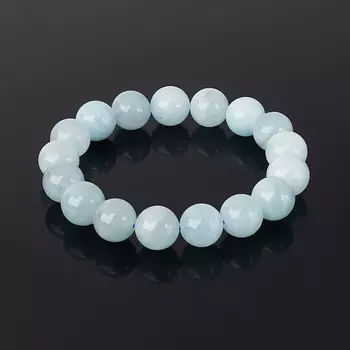 Браслет аквамарин 12 мм 17 см