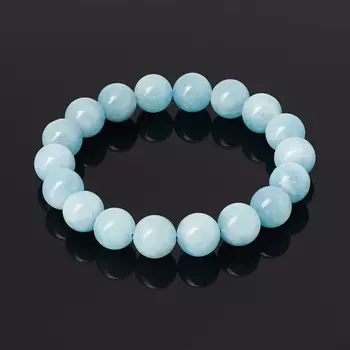 Браслет аквамарин 12 мм 18 см