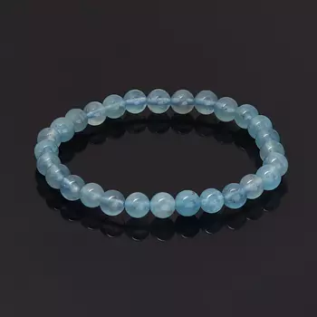 Браслет аквамарин 6 мм 16 см