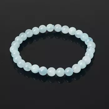 Браслет аквамарин 6 мм 17 см
