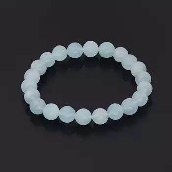 Браслет аквамарин 8 мм 16 см