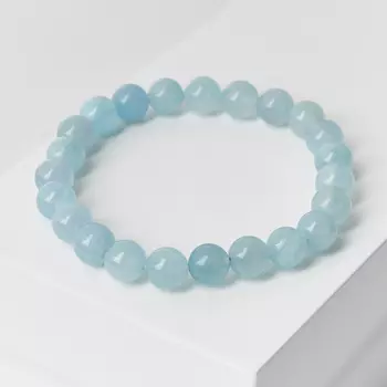Браслет аквамарин 8 мм 17 см