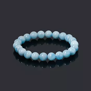 Браслет аквамарин 9 мм 16 см