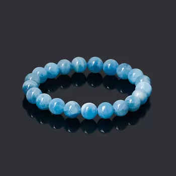 Браслет аквамарин 9 мм 17 см
