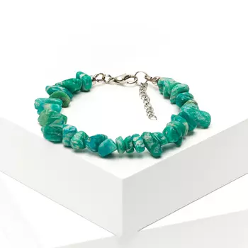 Браслет амазонит 17 см (+3 см) (биж. сплав)