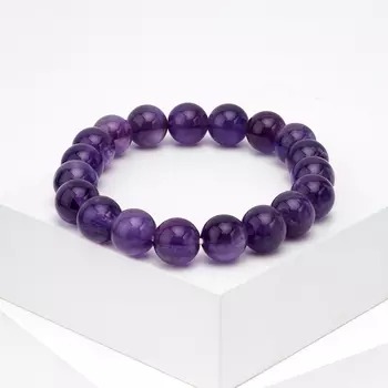Браслет аметист 10 мм 16 см