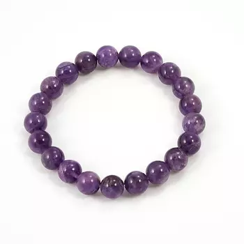 Браслет аметист 10 мм 17 см