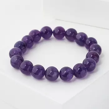 Браслет аметист 10 мм 17 см