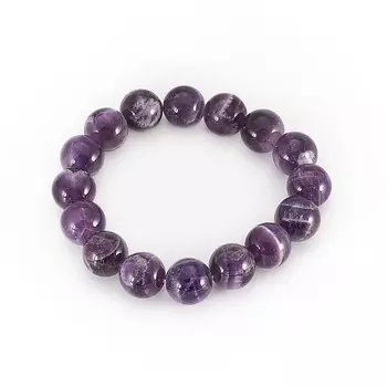 Браслет аметист 12 мм 18 см