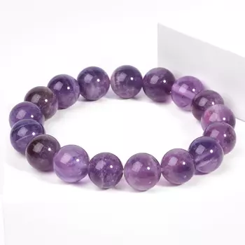 Браслет аметист 12 мм 17 см