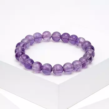 Браслет аметист 8 мм 16 см