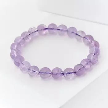Браслет аметист 8 мм 16 см