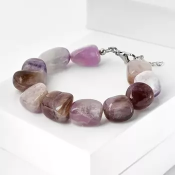 Браслет аметист (биж. сплав) 17 см (+3 см)