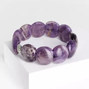 Браслет аметист (биж. сплав) 18 см