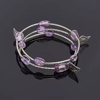 Браслет аметист (биж. сплав) пружина регулируемый