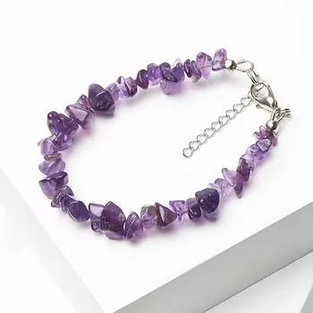 Браслет аметист (биж. сплав, сталь хир.) 16 см (+3 см)