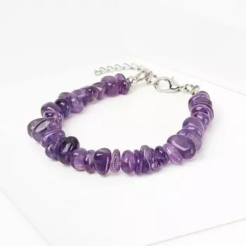 Браслет аметист (биж. сплав, сталь хир.) 16 см (+3 см)
