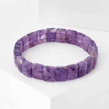 Браслет аметист огранка 18 см