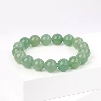 Браслет авантюрин зеленый 12 мм 18 см