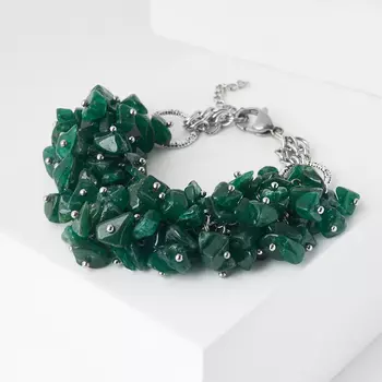 Браслет авантюрин зеленый (биж. сплав) 16 см (+3 см)