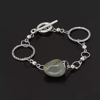 Браслет авантюрин зеленый (биж. сплав) 17 см