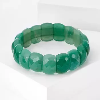 Браслет авантюрин зеленый огранка 19 см