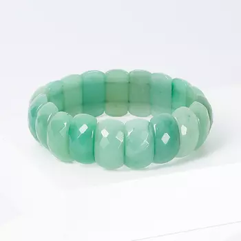 Браслет авантюрин зеленый огранка 19 см