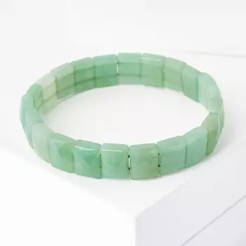 Браслет авантюрин зеленый огранка 19 см